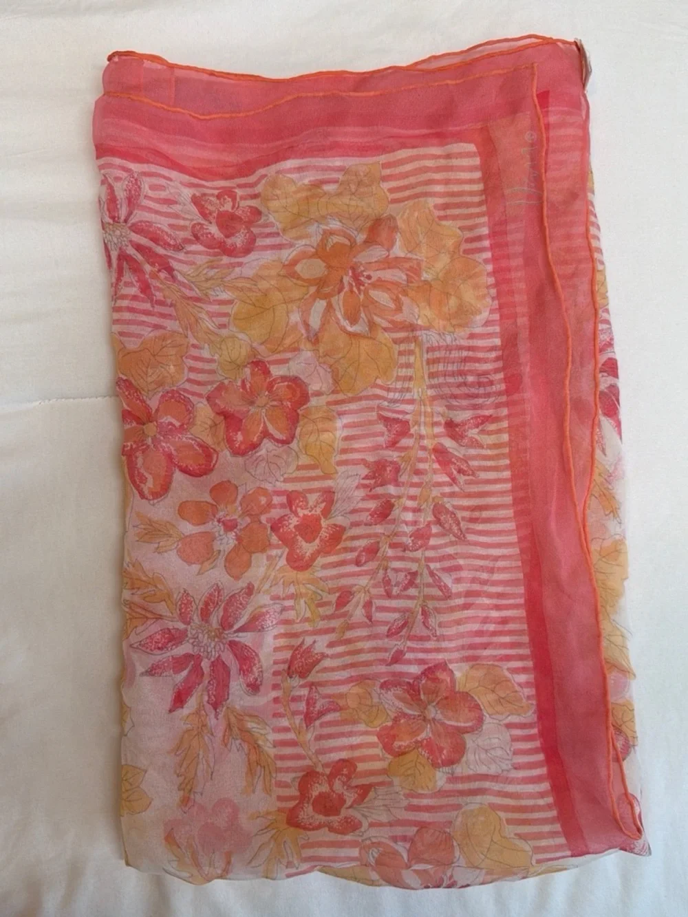 Vintage Vera Neumann 100% Silk Floral Scarf